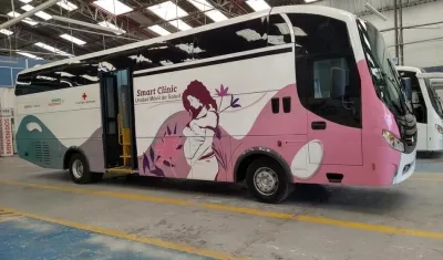 La clínica móvil donada por Siemens.