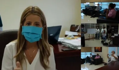 La Gobernadora del Atlántico, Elsa Noguera y su equipo de trabajo.