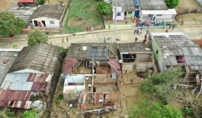 Varias casas afectadas por el vendaval en Concordia, Magdalena.