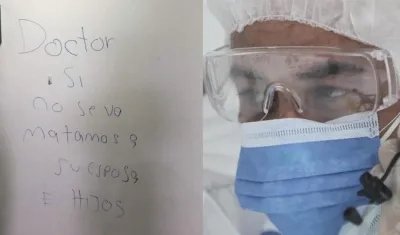 La amenaza al médico en Bogotá.