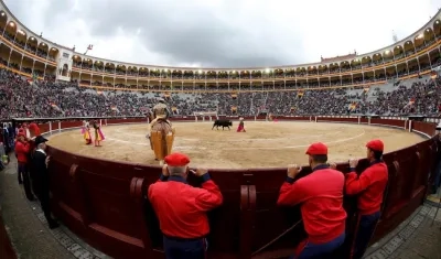 Vista general de la plaza de Las Ventas durante el primer festejo de la Feria de San Isidro.