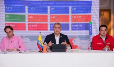 El Presidente Iván Duque explicando las medidas.