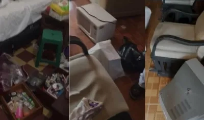 La casa quedó desordenada tras el robo.