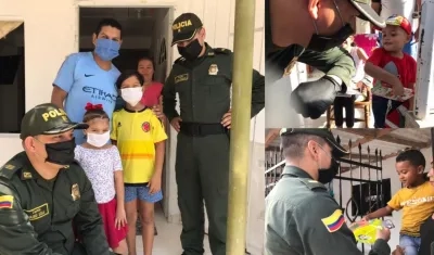 Entrega de juguetes por parte de la Policía.