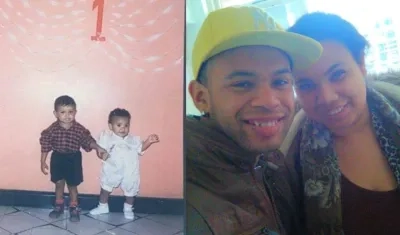 Los hermanos siendo niños y ahora ya adultos.