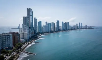 Panorama del sector turístico de Bocagrande, en Cartagena.