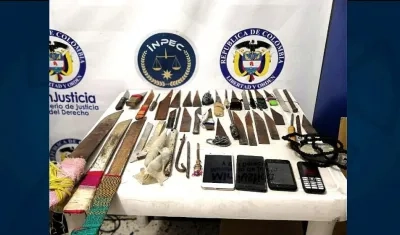 El Inpec también halló armas blancas que serían usadas para un posible amotinamiento.