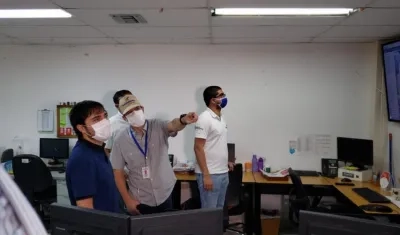 Jaime Pumarejo en el Centro de Operaciones de Transmetro.