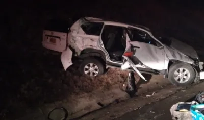 Así quedó la camioneta tras el hecho.
