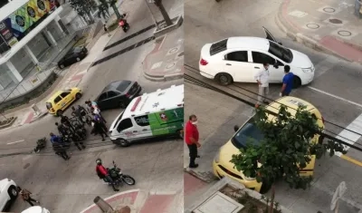 A la izquierda, el primer accidente ocurrido a la 1:30; y a la derecha, el segundo presentado a las 4:30 de la tarde de este lunes.