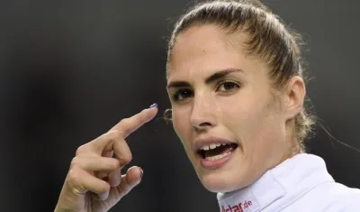 Elodie Clouvel,  campeona mundial de pentatlón moderno.