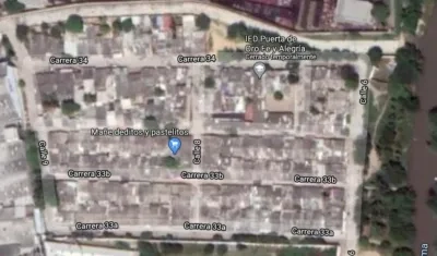 Sector de Rebolo donde ocurrió el atentado con granada. 