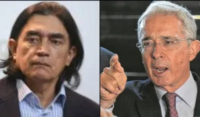 Gustavo Bolívar, senador, y Álvaro Uribe, expresidente y senador.