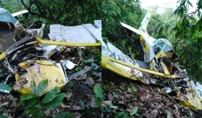 Así quedó la avioneta.