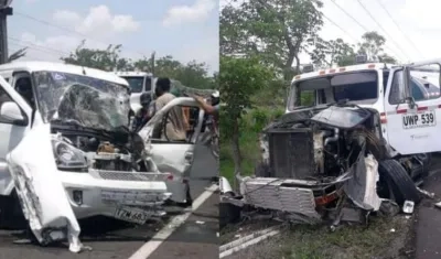 Así quedaron los vehículos tras el accidente.