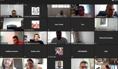 Sesión virtual del Concejo de Barranquilla.