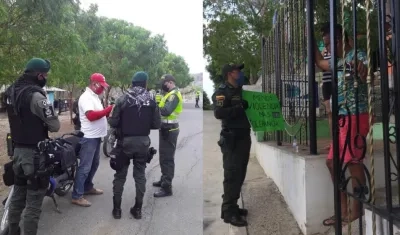 Policías en las calles de los municipios.
