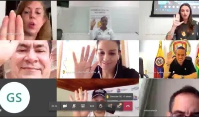 La Ministra Karen Abudinen durante el encuentro virtual.