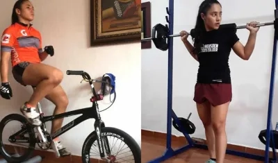 La campeona Sharid Fayad, durante sus entrenamientos en casa.