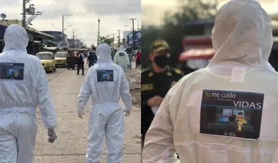 Escuadrón de la Policía en el mercado de la ciudad.