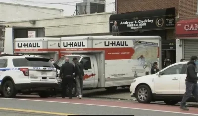 Camiones donde encontraron los cadáveres.