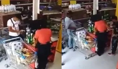 El atraco del pasado miércoles quedó grabado en las cámaras de seguridad del supermercado.