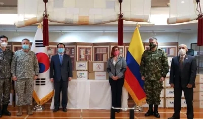 Entrega de los tapabocas.