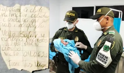 Una carta fue hallada junto con el bebé abandonado en el Centro de Barranquilla.