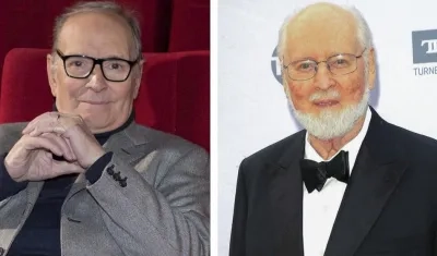 El compositor italiano Ennio Morricone (izda) y el estadounidense John Williams.