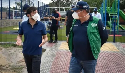 El Alcalde Jaime Pumarejo y el gerente de ADI, Alberto Salah.