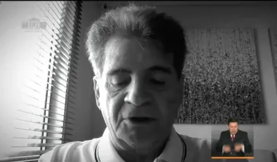 Luis Escaf durante la intervención en el Canal Institucional de TV.