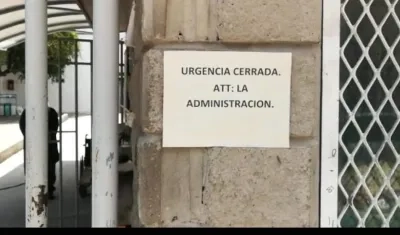 Aviso de cierre de la urgencia.