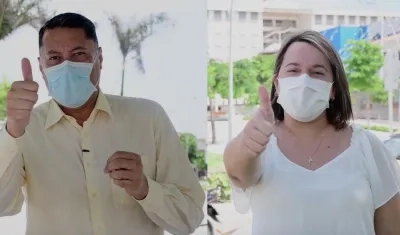 El Alto Consejero, Manuel Díaz Jimeno, y la Directora del Tránsito, Susana Cadavid.