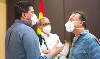 El Alcalde Rodolfo Ucrós con el Viceministro de Salud, Luis Alexander Moscoso.