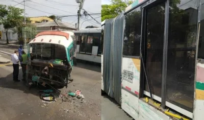 Así quedaron los vehículos tras el accidente.