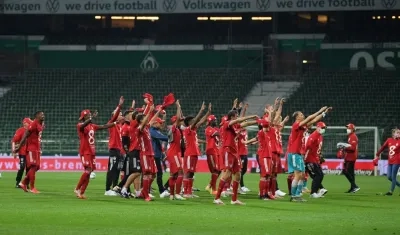 La celebración de los jugadores.