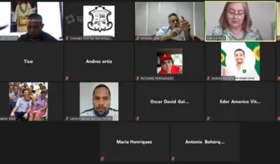 Un aspecto de la sesión virtual del Concejo de Barranquilla.