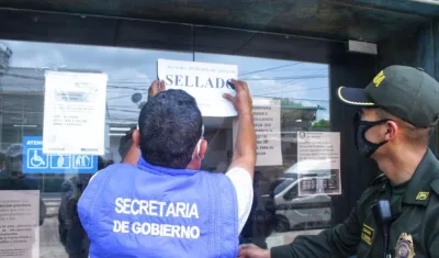 Cierre del banco por parte de la Secretaría de Gobierno de Soledad.