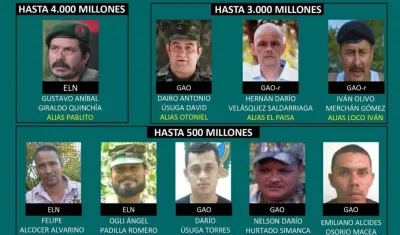 Cartel de los más buscados.