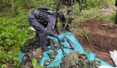 Las armas incautadas.