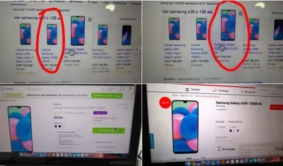 En las fotos superiores los precios de esta semana; en las fotos de abajo, los valores de hoy.