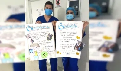 Los médicos Cristian y Marìa Angélica, al salir de la Clínica.