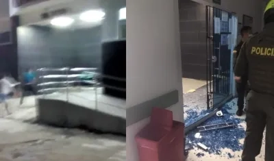 Ataque a piedra a la Clínica Porvenir de Soledad.