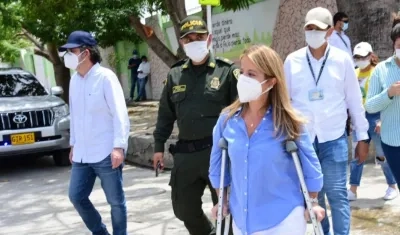 La Gobernadora del Atlántico, Elsa Noguera, en Soledad.