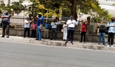 Plantón en el Centro de Barranquilla