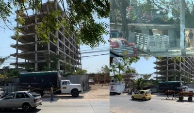 Clínica en construcción, cuya labor se ha retrasado por la invasión del espacio público.