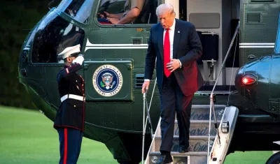 El presidente de EEUU, Donald J. Trump, llegando a la Casa Blanca.