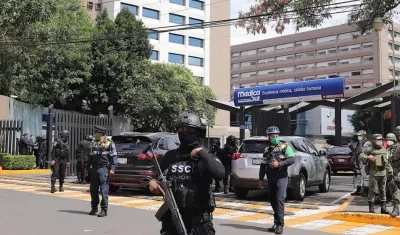  Hospital al sur de la capital, donde es atendido el secretario de Seguridad Ciudadana, Omar García Harfuch.