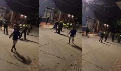 Imágenes de la agresión a los policías.