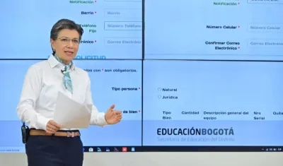 La Alcaldesa de Bogotá, Claudia López.